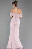 Pudra Straplez Peplum Kesim Uzun Abiye Elbise ABU5559