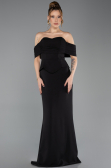 Siyah Straplez Peplum Kesim Uzun Abiye Elbise ABU5559