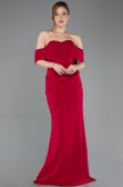 Koyu Fuşya Straplez Peplum Kesim Uzun Abiye Elbise ABU5559
