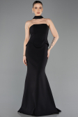 Siyah Straplez Peplum Kesim Uzun Abiye Elbise ABU5735