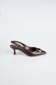 Kahverengi Deri Stiletto ABD2108