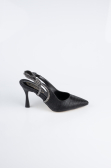 Siyah Lazer Kesim Stiletto MJ4102
