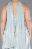 Mint Straplez Peplum Pliseli Büyük Beden Abiye ABU5793