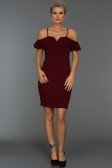 Kısa Bordo Simli Elbise AR38003