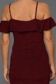 Kısa Bordo Simli Elbise AR38003