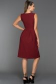 Bordo Dekoltesiz Elbise D9215