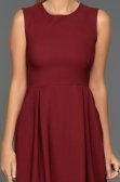 Bordo Dekoltesiz Elbise D9215
