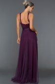 Violet Çiçekli Abiye Elbise ABU331