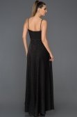 Siyah Simli Uzun Abiye Elbise AB3434