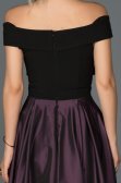 Violet Kayık Yaka Tafta Kumaş Abiye AB7549
