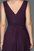 Violet V Yaka Kısa Elbise ABK069