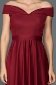 Bordo Kayık Yaka Mezuniyet Elbisesi ABK015