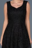 Siyah Dantelli Midi Boy Elbise ABK317