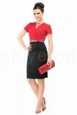 Siyah-Kırmızı Gece Elbisesi N97032