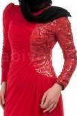 Mercan-mercan tesettür abiye elbise S3472
