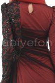 Bordo tesettür abiye elbise S3472