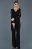 Siyah Payetli Abiye Tulum ABT035