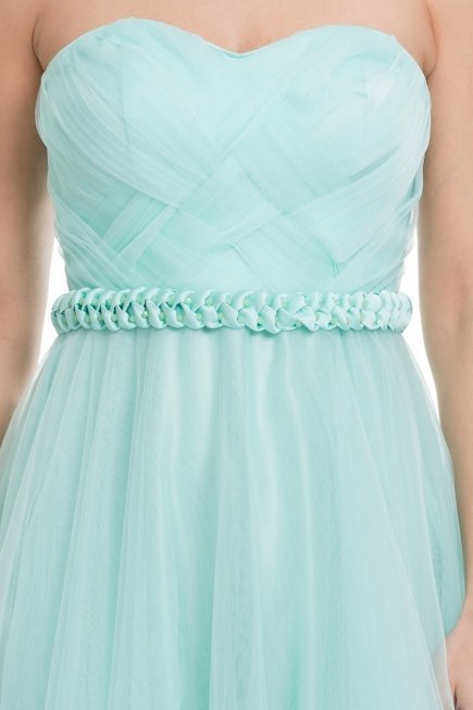 Uzun Mint Abiye Elbise F2105