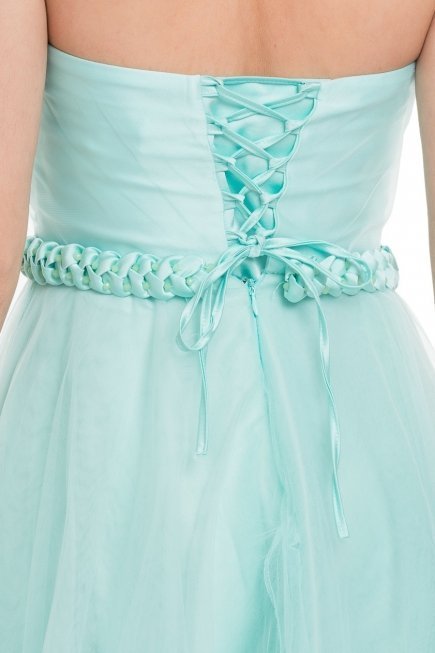 Uzun Mint Abiye Elbise F2105