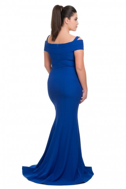 Saks Mavi Büyük Beden Abiye C9501