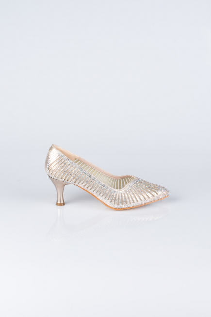 Ten Taşlı Stiletto Abiye Ayakkabı MJ5151