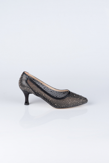 Siyah Taşlı Abiye Ayakkabı MJ5314