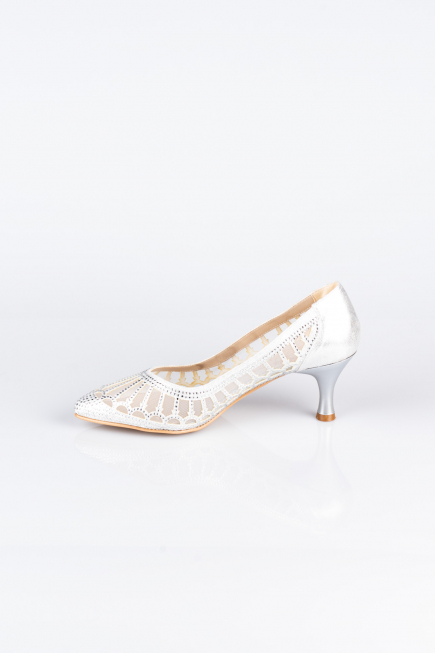 Lame Taşlı Stiletto Abiye Ayakkabı MJ5431