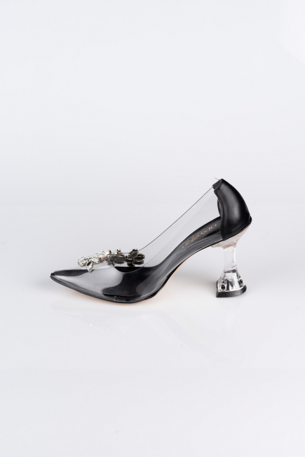 Siyah Taşlı Stiletto AB1055