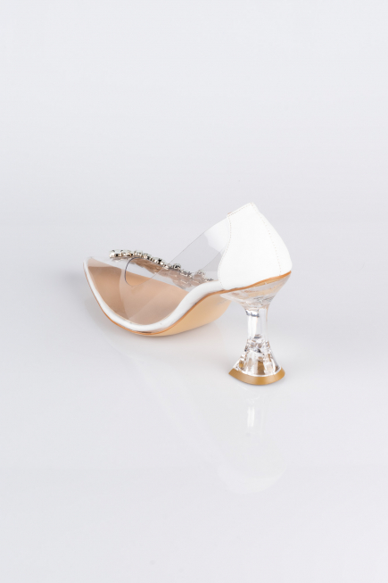 Beyaz Taşlı Stiletto AB1055