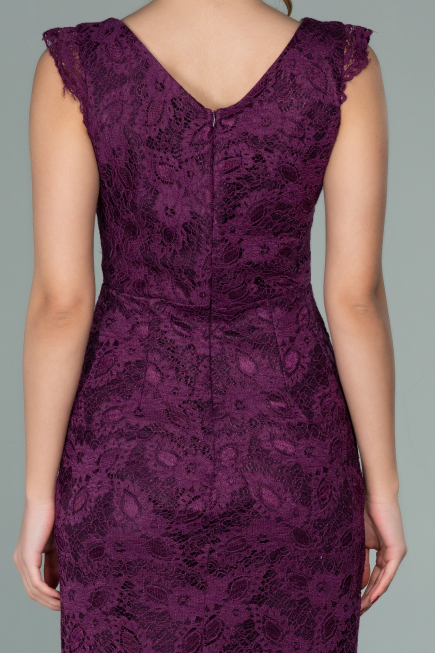 Violet Dantelli Kısa Elbise ABK010