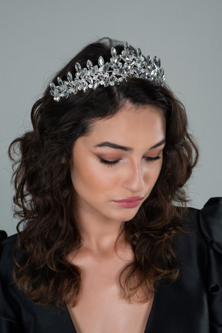 Gümüş Taşlı Abiye Saç Aksesuarı DY508