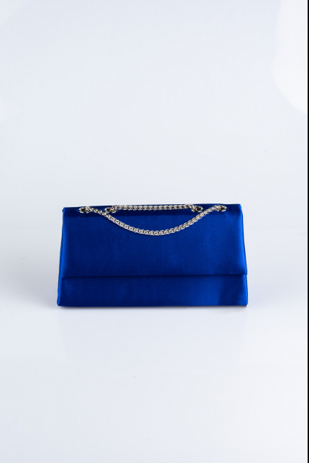 Saks Mavi Saten Gece Çantası SH818