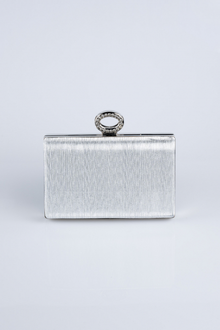 Gümüş Lazer Kesim Kutu Gece Çantası SH830
