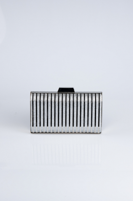 Gümüş Metal Kutu Abiye Çanta V645