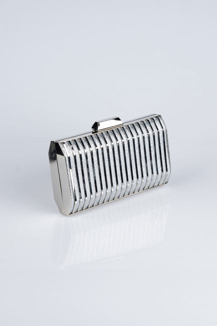 Gümüş Metal Kutu Abiye Çanta V645