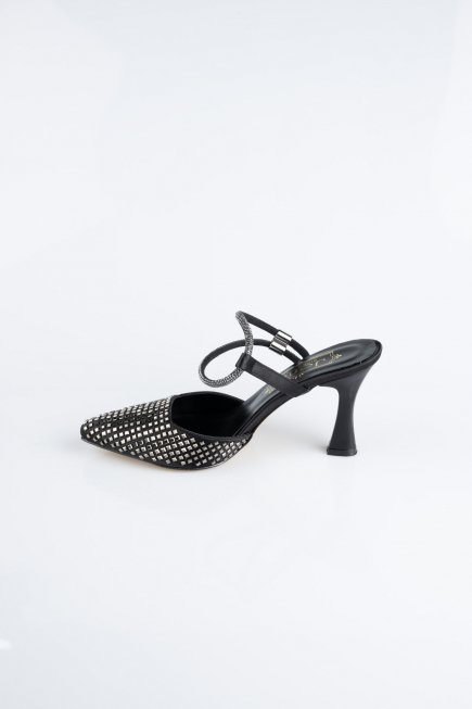 Siyah Saten Stiletto MJ5165