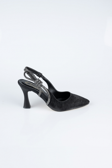 Siyah Lazer Kesim Stiletto MJ4102