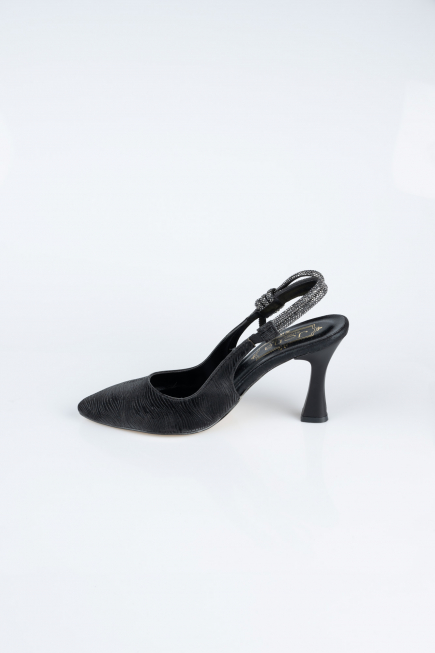 Siyah Lazer Kesim Stiletto MJ4102
