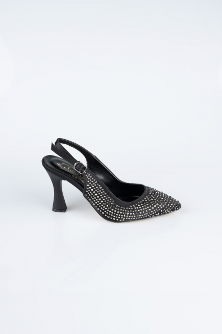 Siyah Taşlı Stiletto MJ4103