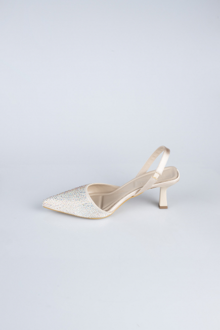 Bej Taşlı Stiletto AB1127