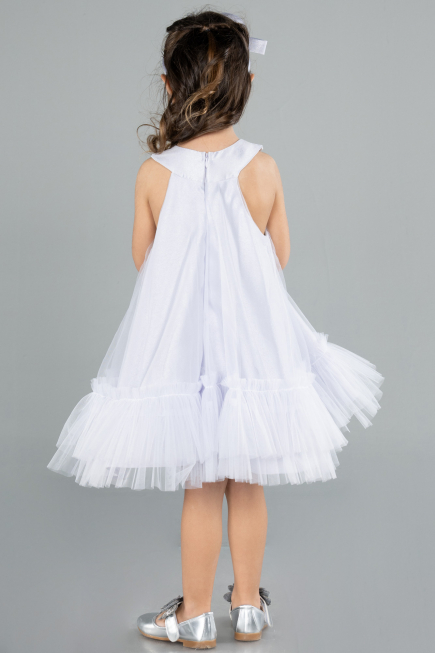 Lila Halter Yaka Taç Aksesuarlı Kısa Kız Çocuk Abiye ABK2296