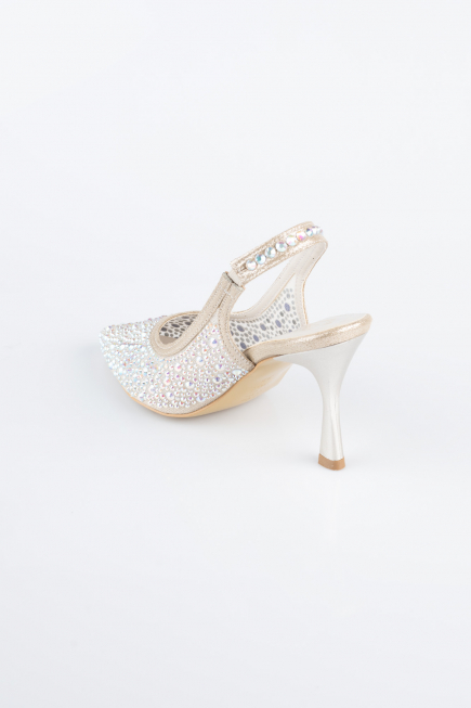Gold Taşlı Stiletto MJ9002
