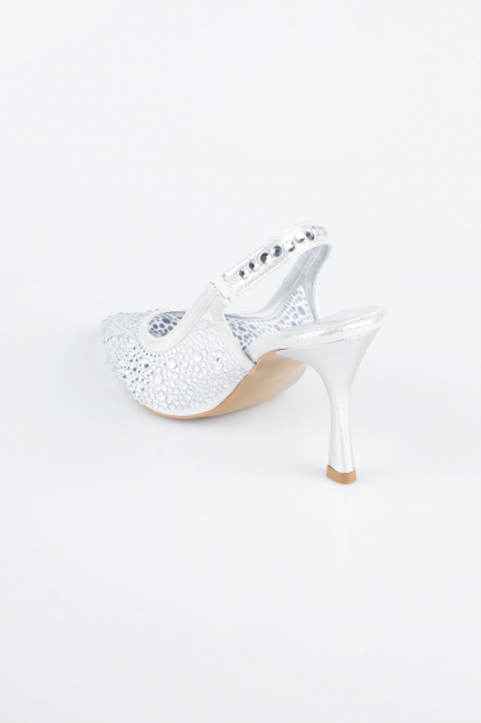 Gümüş Taşlı Stiletto MJ9002