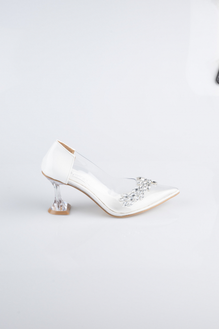 Beyaz Rugan Stiletto ABR1055