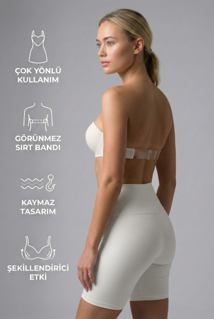Beyaz Görünmez & Dekolte Sütyen EM701