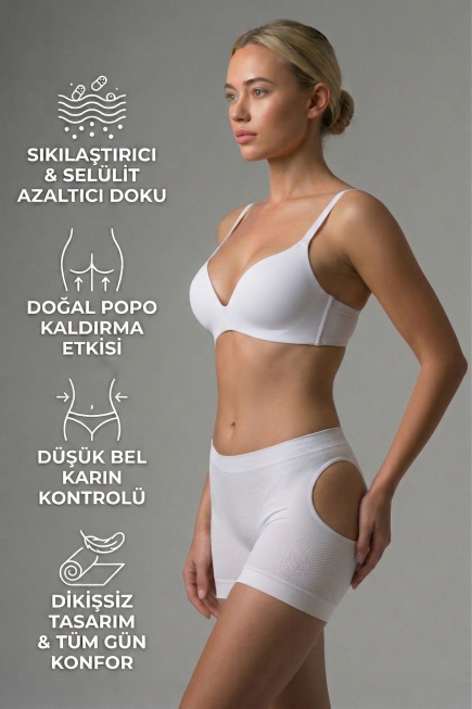 Beyaz Bel ve Karın Toparlayıcı Korse EM2034
