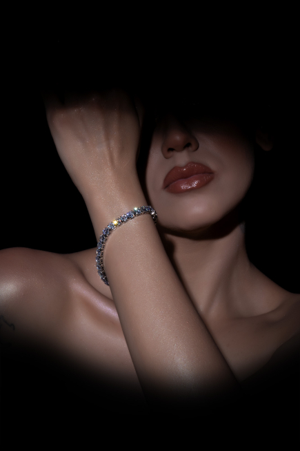 Gümüş Swarovski Taşlı Abiye Bileklik UK776