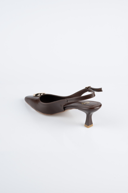 Kahverengi Deri Stiletto ABD2108