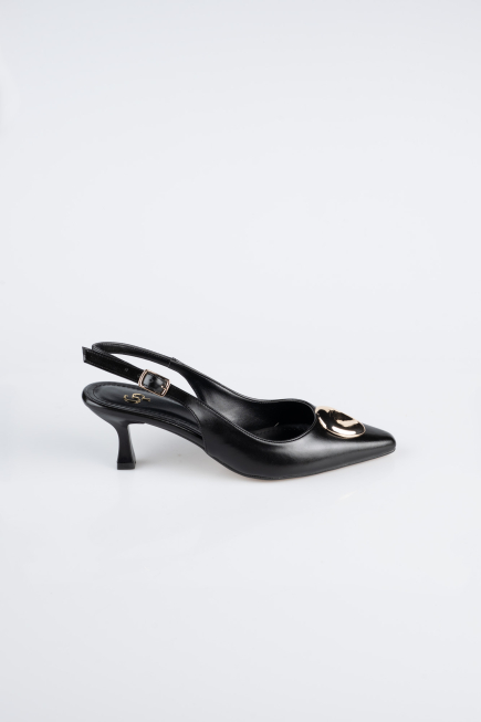 Siyah Deri Stiletto ABD2108