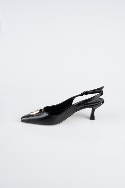 Siyah Deri Stiletto ABD2108